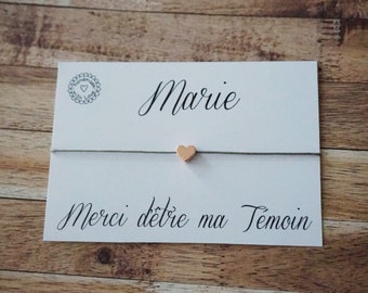 bracelet temoin personnalisé - bracelet Super témoin - bracelet mariage - cadeau témoin de mariage - cadeau demoiselle d'honneur