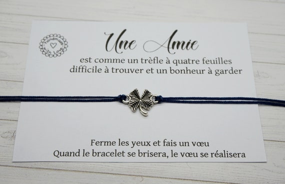 Bracelet Amitie Trefle Meilleure Amie Amie Distance Super Etsy France