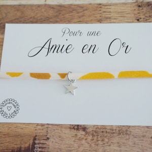 bracelet liberty amie en or - meilleures amies - super copine - soeur de coeur - carte anniversaire noël amitié