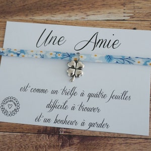 Bracelet amitié trèfle meilleure amie amie distance super copine collègue friend best friend partner in crime carte amitié image 1