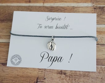 bracelet Papa - futur papa - annonce grossesse bébé - cadeau papa personnalisé - super papa - fête des pères - father's day gift dad daddy