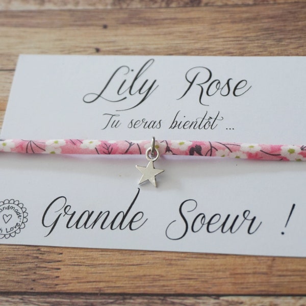 Bracelet promue grande soeur - annonce grossesse - mère fille - annonce bébé - bracelet enfant - promue grande soeur tata marraine