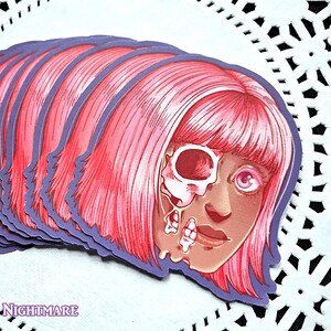 Skeleton Girl Horror Sticker