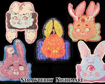 Creepy Cute Sticker Moth Rabbit Kitsch Bunny Art on Waterproof Vinyl - Etsy