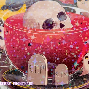 Spooky Skull Tea Sticker