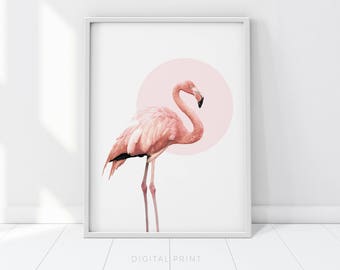 Pink Flamingo, Flamingo Print, Pink Print, Flamingo poster