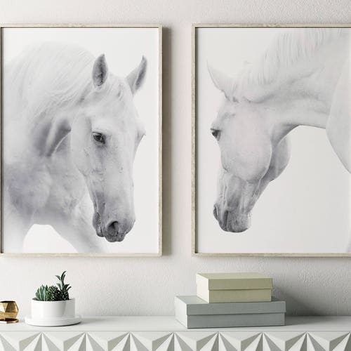 Black and White Horse Print Horse Wall Art Horse Etsy Canada