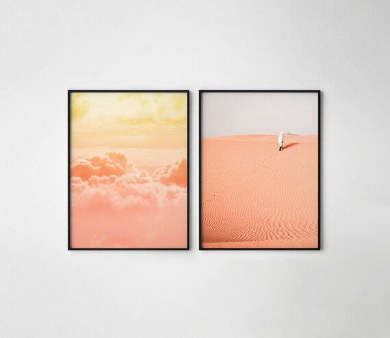 Peach Print Set Of 2 Print Nature Photography Peach Color Poster Bedroom Wall Art