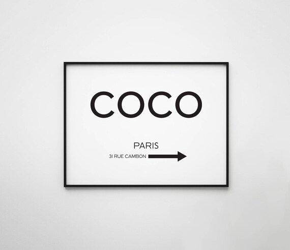 Coco Chanel Poster Fashion Print Coco Chanel Poster Fashion Print