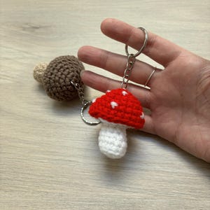 Crochet Toadstool/mushroom Keyring, Mushroom Keyring, Toadstool Keyring ...