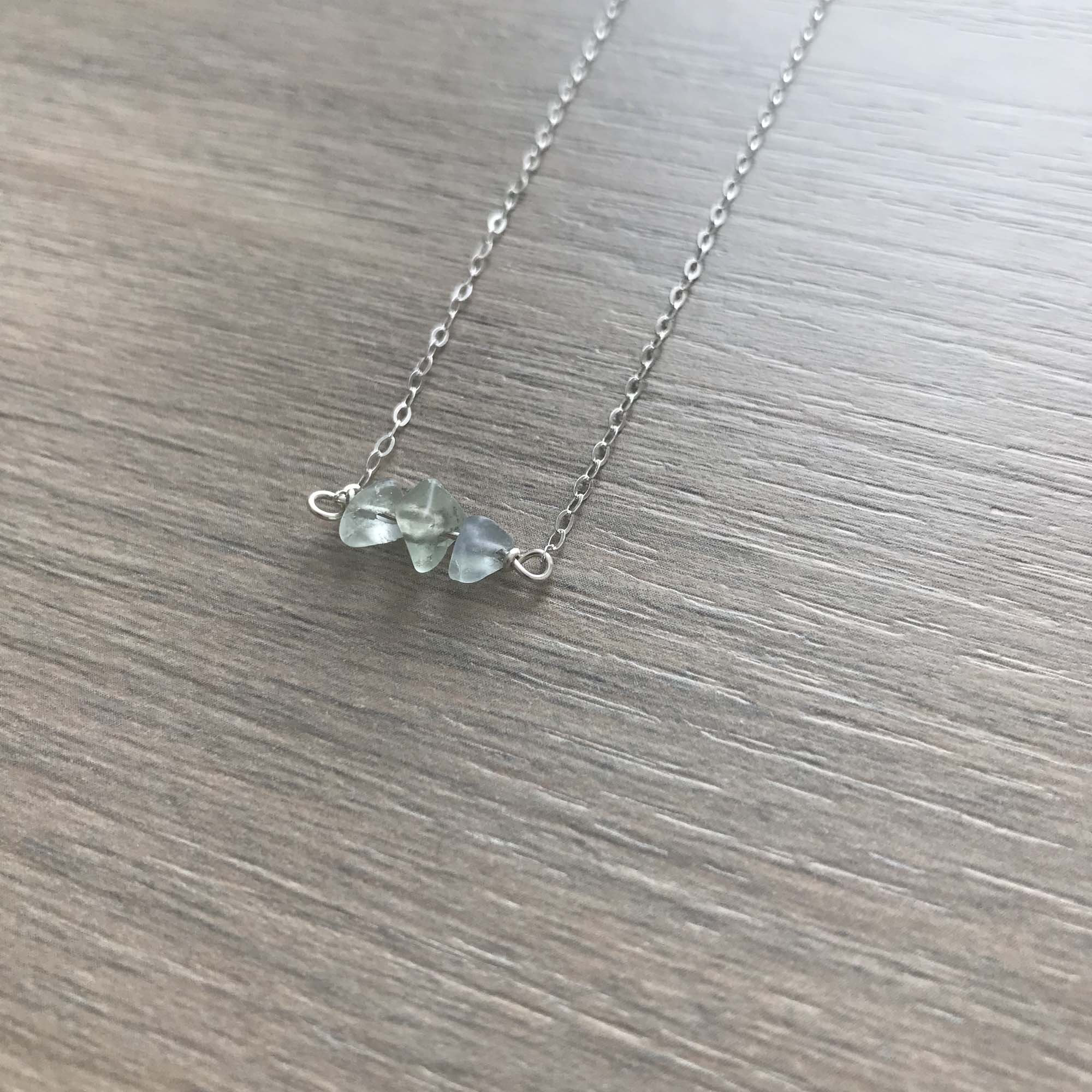 Sterling Silver Small Fluorite Gemstone Bar 16 Necklace - Etsy UK