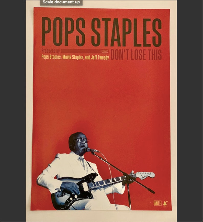 Pops Staples Don't Lose This 13x19 Poster image 1