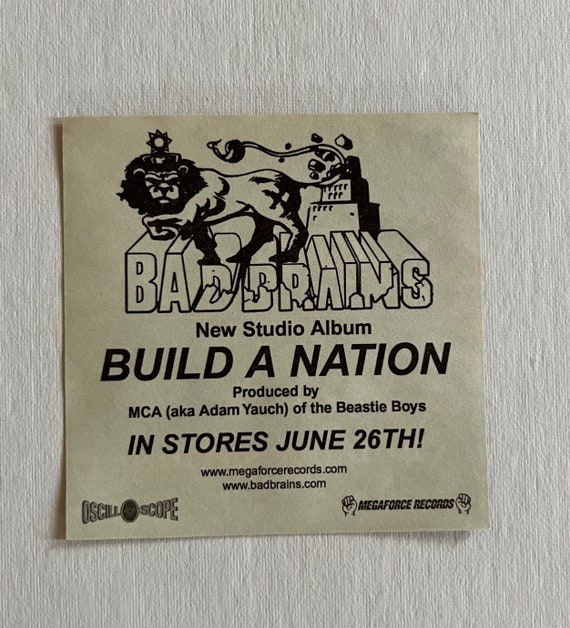 Bad Brains: Build a Nation Band Sticker, 4x4 