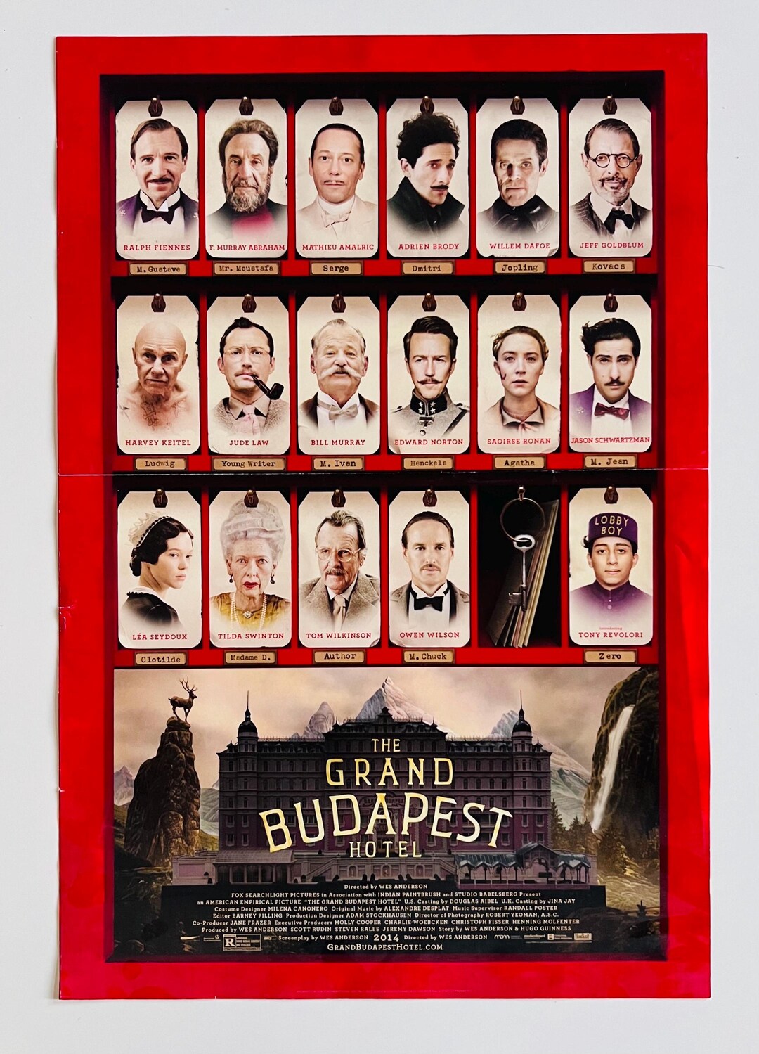 The Grand Budapest Hotel Movie Poster, 13 1/2”x20”, 2014 - Etsy