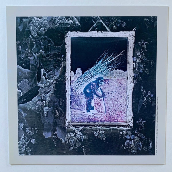 Led Zeppelin 4 album cover print, 8”x8”