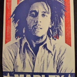 Bob Marley - Bandera Americana - Cartel Publicitario 18"x24"