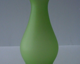 May include: A frosted green glass lampshade with a scalloped top edge.