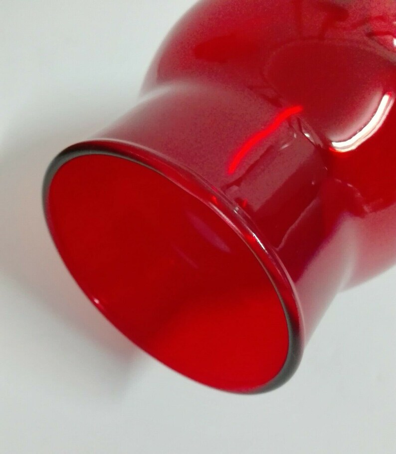 Ruby Red Glass BEADED Top Chimney Electric / Oil Lamps (2 1/2" fitter) image 4