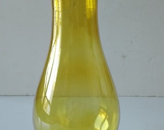 AMBER Glass frill top chimney Electric / Oil lamps (2 1/2" fitter)