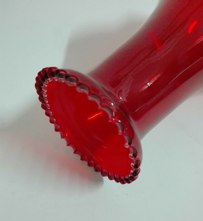 Ruby Red Glass BEADED Top Chimney Electric / Oil Lamps (2 1/2" fitter) image 5