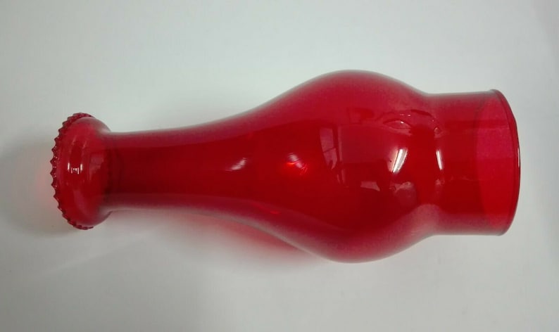 Ruby Red Glass BEADED Top Chimney Electric / Oil Lamps (2 1/2" fitter) image 3