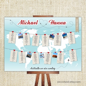 Tableau de Mariage Tema Viaggio, File stampabile