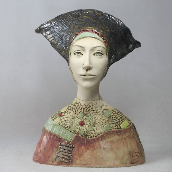 Female Unique Ceramic Sculpture , Handmade Statue Sculpture , Ceramic Art , Sculpture Bust