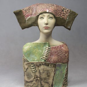 Keramische sculptuur , Vrouwelijke sculptuur , Keramische kunst , Vrouwelijke sculptuurbuste