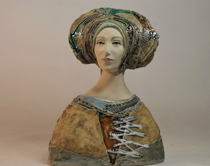 Female Handmade Clay Sculpture, Fine Art Ceramic , Unique Ceramic Art