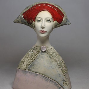 Unique Ceramic Sculpture Bust , Handmade Female Sculpture , Pottery , Ceramic Art ,