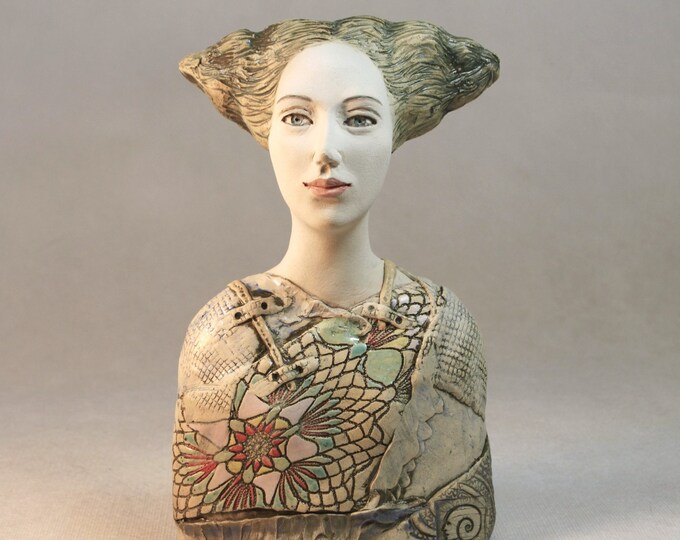 Female Sculpture Bust , Ceramic Sculpture , Fine Art Ceramic , Art Object , Clay Sculpture