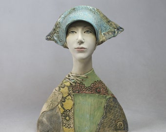 Handmade Female Statue Sculpture , Pottery Art , Ceramic Art ,Sculpture Bust