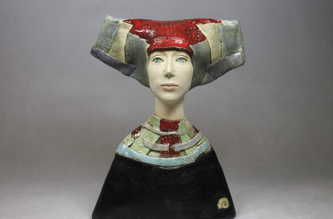 Female Bust Sculpture , Sculpture Art , Ceramic Bust Sculpture
