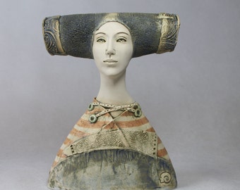 Female Ceramic Sculpture , Fine Art Ceramic , Art Object , Handmade Clay Sculpture , Ceramic Art , Ceramic Figurine , Ceramic Bust