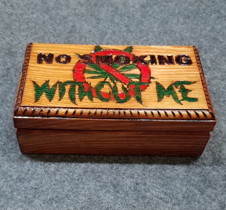 Little Wood NO SMOKING Stash Box with matching pipe