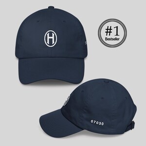 Bestseller! Hoboken Baseball/"Dad" Cap w Adjustable Back | H Circle, 07030 side | Cotton Twill | Great Gift!!