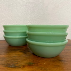 Fire King Restaurant Ware Jadeite beaded rim chili/ cereal bowl 15 oz SOLD INDIVIDUALLY with Free Shipping Available image 1