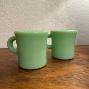 Vintage Fire-King C-handle Restaurant Ware Heavy Mugs (sold in pairs) FREE SHIPPING available