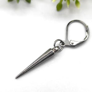 Gunmetal spike dangle, Gunmetal spike men, Acrylic spike dangle, One spike earring, Goth spike dangle, Stylish spike dangle Unisex dangle