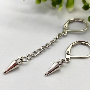 One cone dangle, Long earring cone, Silver cone dangle, Modern cone dangle, Short cone dangle, Cone dangle, Earring cone, Dangle cone, Gift