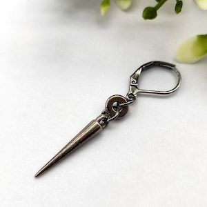 Gunmetal spike dangle, Gunmetal spike men, Acrylic spike dangle, One spike earring, Goth spike dangle, Stylish spike dangle Unisex dangle