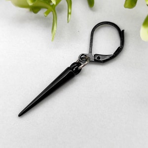 Black spike earring, Acrylic spike dangle, Short spike earring, One spike earring, Goth spike dangle, Short spike dangle, Stylish spike men