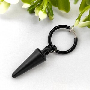 Black spike earring, Black spike clip-on, Metal spike clip-on, One spike earring, Goth spike dangle, Stylish spike dangle Unisex dangle,
