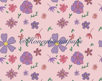 Floral Seamless Pattern for clothing, wallpaper, art | digital product | Flower Drawing | Girly | instant download | 12 x 12 at 300 dpi