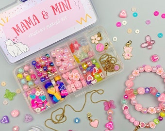 Kit de fabrication de bijoux personnalisé DIY Mama & Mini, cadeau de fête des mères, boîte d'activités