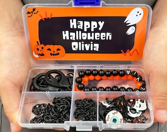 Personalized Halloween crafts for kids Halloween custom gifts for kids DIY Halloween jewelry Halloween party favors Making jewelry craft kit