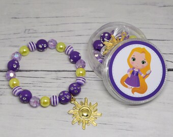 princess favors littlecharmco tangled bracelet princess gift princess party rapunzel party gift Tangled gift tangled gift bangle