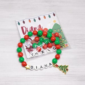 DIY Christmas name bracelet Christmas making jewelry craft kit Stocking stuffers for kids Xmas jewelry Advent gifts Christmas party activity