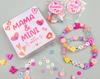DIY Mama & Mini bracelets Cadeau de la mère DIY nom bracelet Mère et fille DIY bracelets ensemble Kit de fabrication personnalisé artisanat