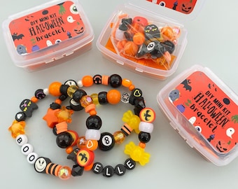 DIY Halloween name bracelet Halloween gifts for kids Making craft kit Custom bracelet Halloween party activity Halloween party favors